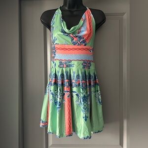 Multicolor Halter Dress